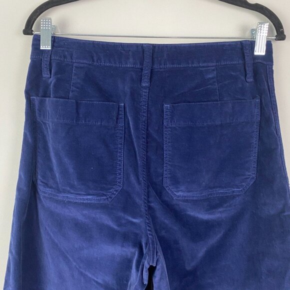 Madewell Emmett Wide Leg Crop Pants in Velveteen Blue Size 28P - Picture 6 of 10